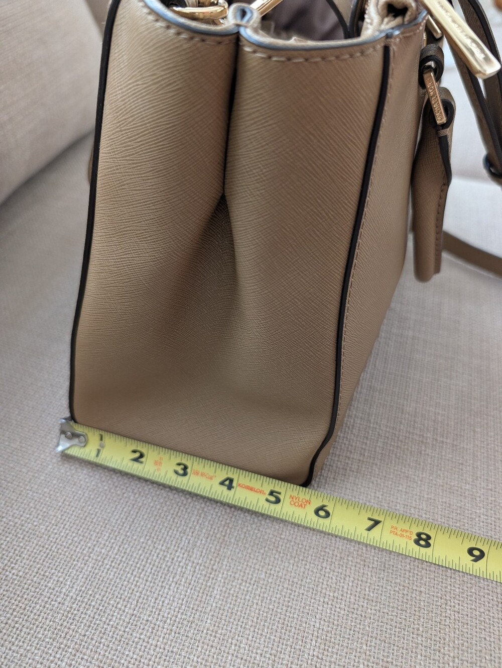 MICHAEL Michael Kors Sutton Medium Satchel - Taupe Saffiano Leather - Picture 7 of 12